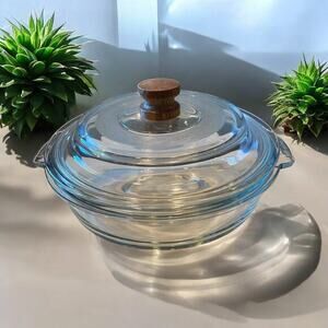 PYREX Clear Round Glass Bowl‎ With Lid